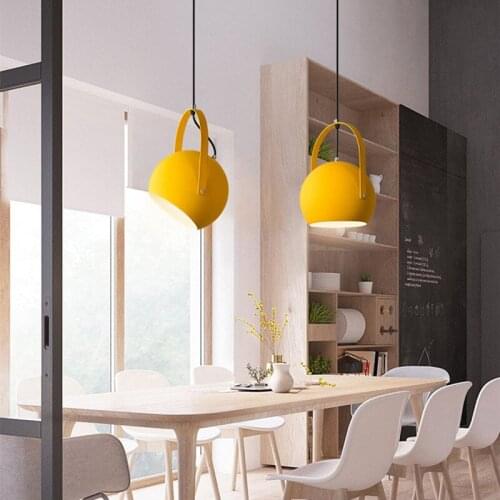 Bar Modern Pendant Light Hotel Yellow Lights Kitchen Island Lamp Bedroom Pendant Lighting Study Office Ceiling Lamp Bulb Include