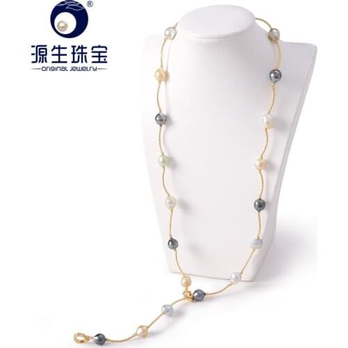 Modern Design 925 Sterling Silver Natural South sea & Tahitian Pearl Necklace