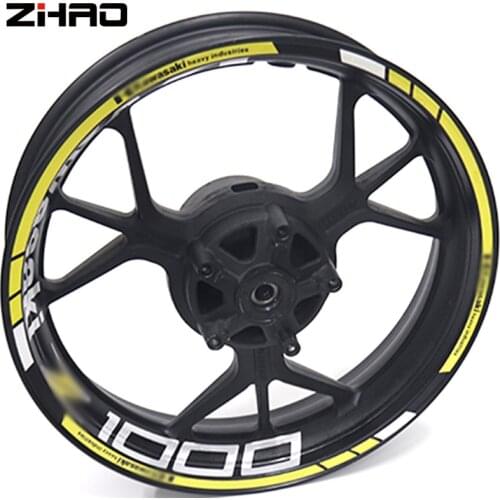 For Kawasaki Z1000 Z 1000 Motorcycle Reflective Wheel Rim Stripe Decal Sticker Front Rear Decal Full Set
