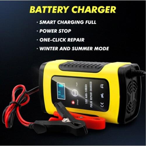 110V-220V Lead-acid Battery with 6 Protection Portable Motorcycle Car Battery Charger 13.8V Intelligent Charging Machine