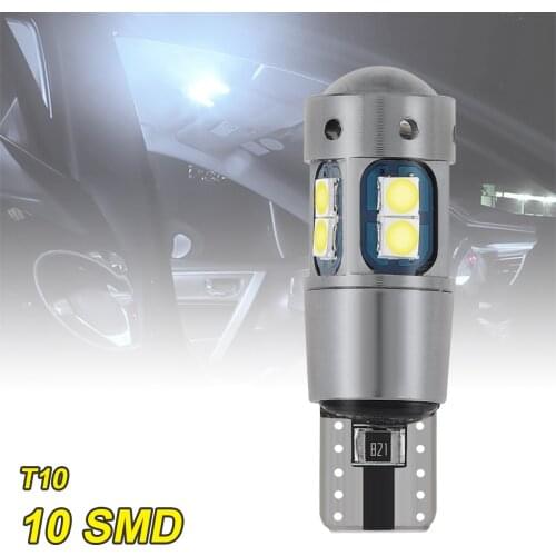 T10 Signal Lamp W5W Led Canbus Bulb 12V 10SMD 3030Chips W5W LED 168 194 Auto Wedge Parking Light Reading Dome Light for Car
