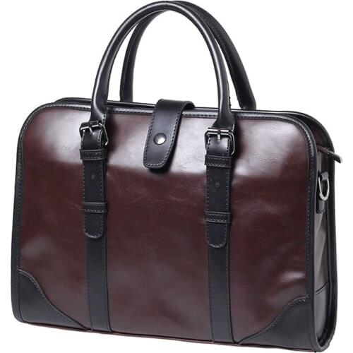 Vintage PU Leather Office Briefcases Men Business Computer Bag Briefcases Business Office Men Bags