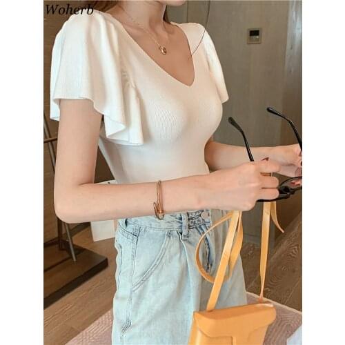 Женские шелковые футболки Woherb China At AliExpress