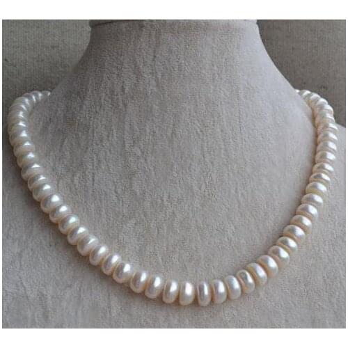 New Arrival Favorite Pearl Necklace 9-10MM White Color Real Freshwater Pearl Handmade Fashion Jewelry Charming Women Gift