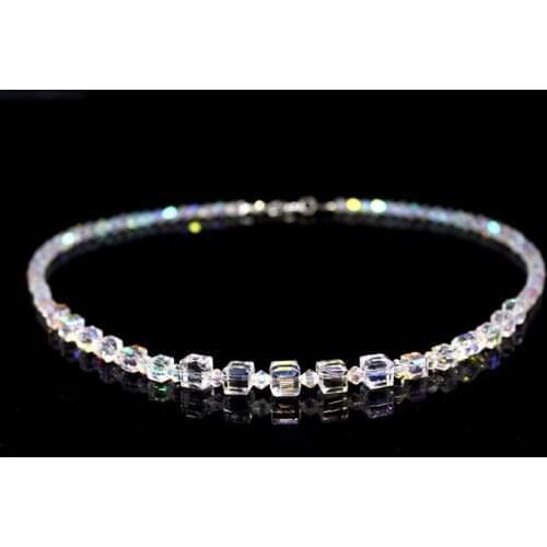 Shine Clear Crystal Beads Clavicle Chain Necklace for Women Summer Geometric Beaded Collar Boho Girls Jewelry Neck Accessory