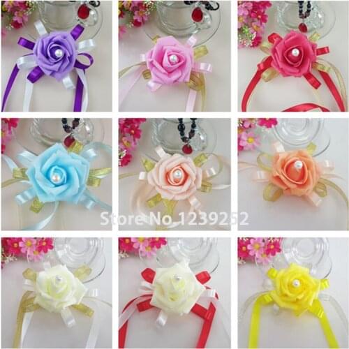 1PC Wrist Corsage Bridesmaid Sisters hand flowers Artificial Bride Flowers For Wedding Party Birthday DIY Decoration Bridal Prom