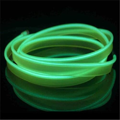 2M Red flexible Auto Car Interior LED EL Wire Rope Tube Line neon light glow salon flat strip Pathway Lighting 12V