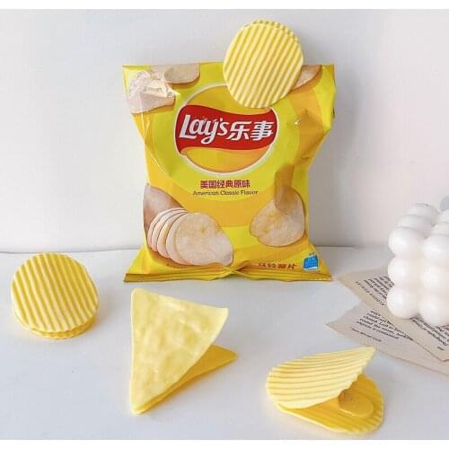 3/6pcs Crisps and Corners Paper Clips Cute Creative Food Shape Binder Clip for Seal Decoration Office School Supplies F647