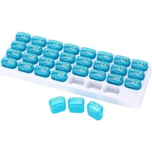 31-Day Pill Storage Organizer Monthly Medication Dispenser Case for Travelling B99