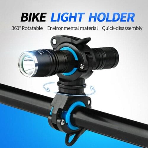 360 Degree Rotation Bike Cycling Flashlight Torch Mount LED Light Holder Clamp