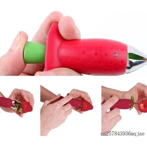 50pcs Strawberry Huller Metal Tomatoes Corer Stem Remover Fruit Leaf Knife Gadget Kitchen Tool Plastic