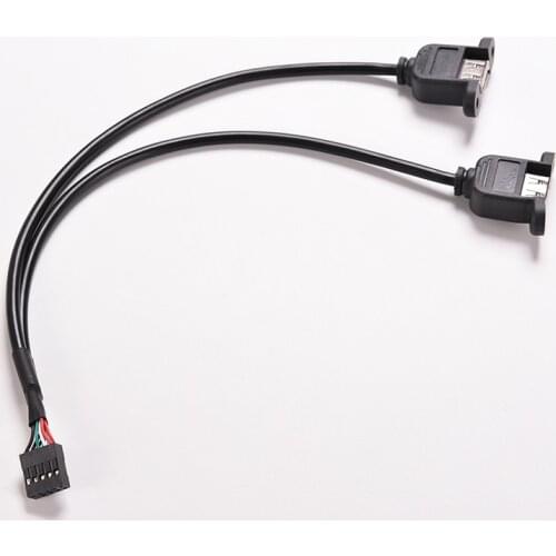 Adapter PCB Motherboard Cable for PC MainBoard JETTING New High Speed 30cm/1FT 2 Dual Port USB A Female to Internal 9 Pin Header