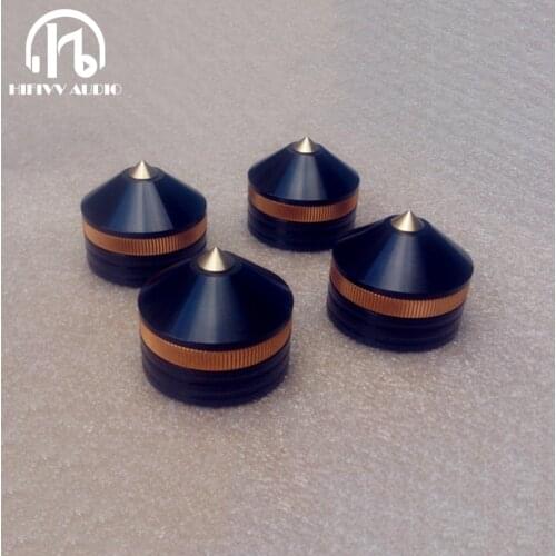 Aluminum Foot pads of hifi amplifier Speaker chassis PC Machine feet Mats Pads 4PCS Diameter 39mm height 33mm Power amplifier