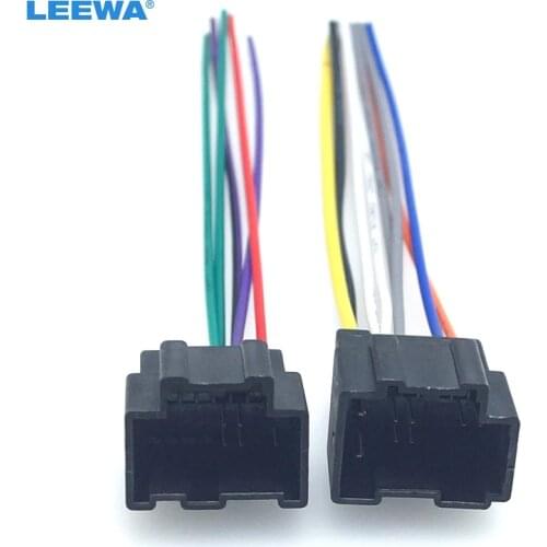 LEEWA 10set Car Radio Audio ISO Wiring Harness Cable Adapter For Chevrolet Captiva Enclave Silverado Tahoe Stereo Plug Into