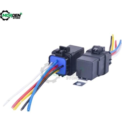 Car Auto Automobile Relay Sealed Waterproof Integrated Wired DC 12V 40A 5Pin 4Pin SPDT Switch Auto Relay