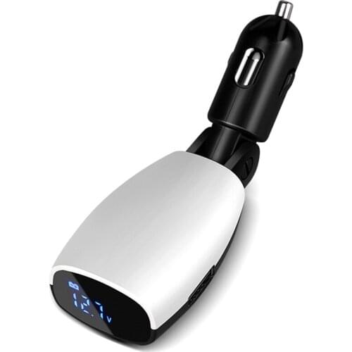 Car USB Charger, 3.4A Four-In-One Car Charging Voltage Display Dual USB Charger Car Voltage Ammeter Car Charger