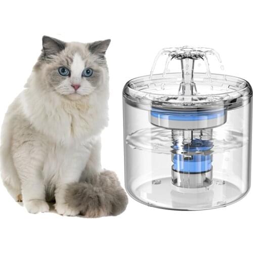 2.6L Ultra Quiet Automatic Cat Water Fountain Waterfall Dog Water Dispenser Transparent Drinker Pet Drinking Feeder