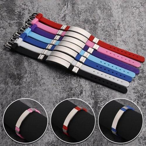 Titanium Steel Couple Bracelet Laser Silicone bracelet for Men Women Lovers Gifts Good luck Jewelry