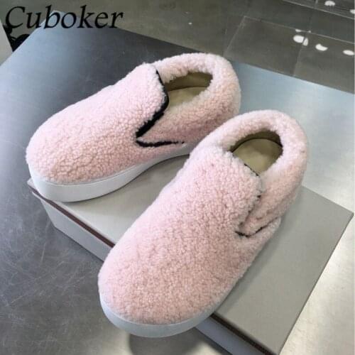 Brand Designer Women Flat Boots High Quality Wool Autumn Winter Non-Slip Female Causal Ankle Short Snow Boots Women Mujer