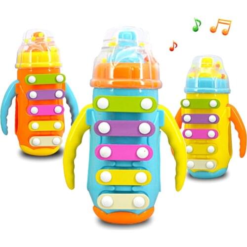 Baby Educational Music Toys 3Pcs 5-Note Xylophone Toys Feeding Bottle Music Instrument Early Educational Baby Kids Toys