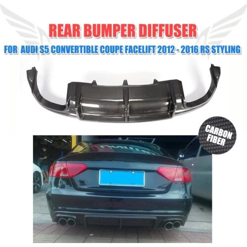 Carbon Fiber Rear Bumper Lip Diffuser Spoiler for Audi S5 Sline Sedan Convertible Coupe 2012 - 2016 Non A5 Standard