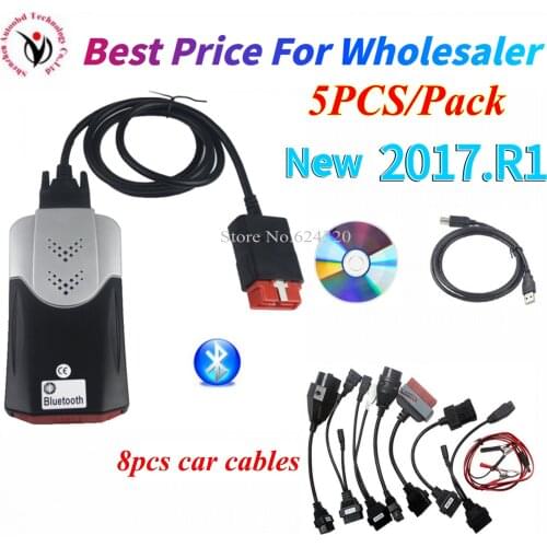 DHL 5PCS Best NEW VCI vd ds150e cdp Bluetooth 2017R1 2016R0 keygen for delphis diagnostic repair tool 3in1 obd Scanner fast ship