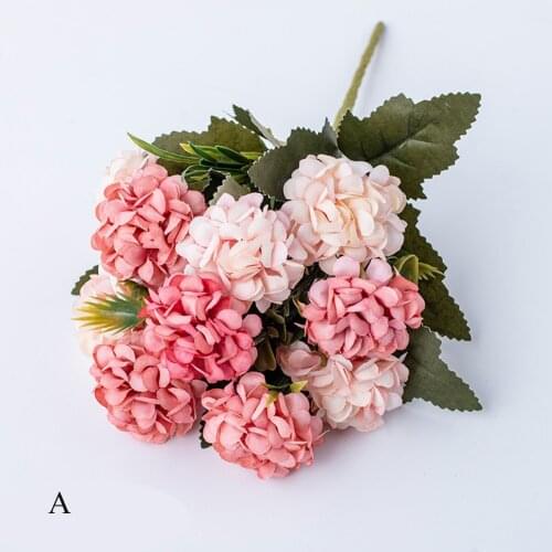 Artificial Silk Hydrangea Cheap Fake 15 Flower Head Diy Small Bouquet Wedding Party Decoration Photo Props Craft Ornaments