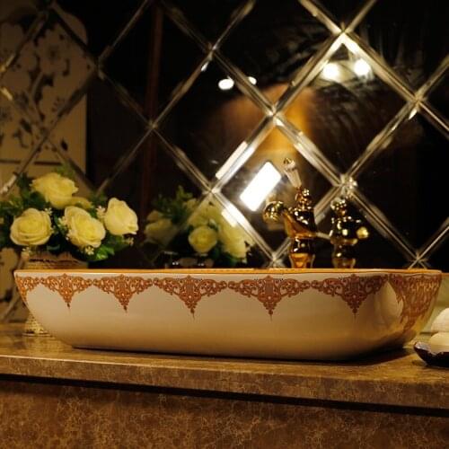 Loyal ceramic porcelain rectangular art wash basin sink for home and hotel