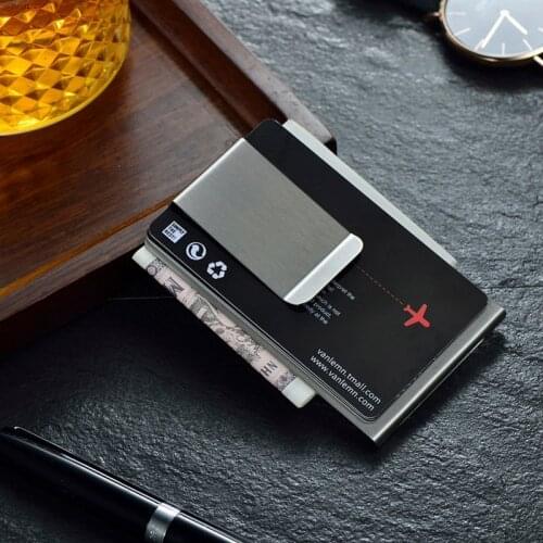 Metal Money Clip Wallet Men Women Card And Money Holder Mens Banknote Holder Dollar Cash Clamp Double Sided Credit Card Holder