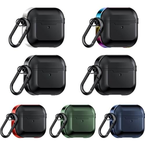 Metal Protection Cover For Airpods Pro Case Anti-fall Cover For Apple airpods 3 Case Accessories Wireless Earphone With Keychain