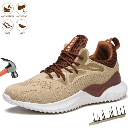 Mens Safety Work Shoes Lightweight Comfortable Indestructible Work Boots Male Steel Toe Shoes Anti Puncture Protection Boots