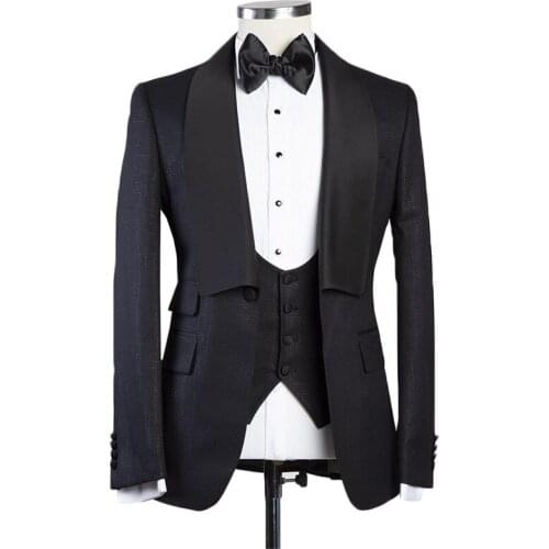 Two Pieces Wedding Men Suits Modern Cotton Custom Made Handsome Spring Suits For Best Man Tuxedos One Button Coat+Vest