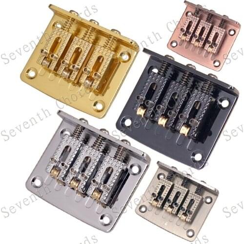 A Set 3 String Roller Saddle Bridge Tailpiece for Guitar - Chrome & Black & Gold for choose