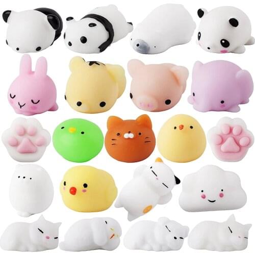 2021 New Fashion Cartoon Cute animal Squishies PU Squishy Anti-stress Slow Mochi Rising Original Package Kids Toy Xmas Gift