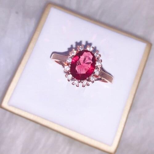 Rose Gold Vintage Multicolor Crystal Engagement Ring Elegant Ladies Romantic Birthday Gift