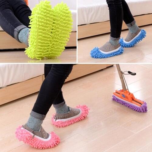 Shoes Mop Household Cleaning Chenille Micro Fiber Cover Shoes Drag Shoe Mop Caps Micro Velvet Shoes Clearn Cloth