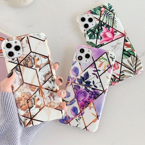 Plating Flower Silicone Phone Cases For iphone 12 Mini 11 Pro XS Max XR 7 X 6 6S 8 Plus SE 2020 Case Cover Soft TPU Back Shell