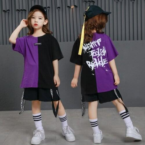 Girls Boys Jazz Dance Costume Ballroom Dancing Clothes Kids Hip Hop Clothing T Shirt Fashion Casual Shorts Modern Sweatshirt