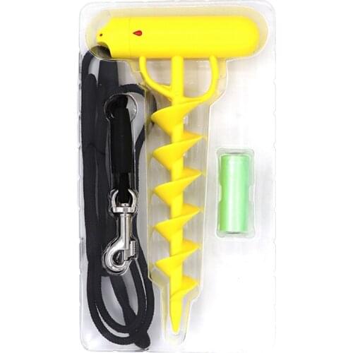Legendog Outdoor Pet Stake Plastic Fixed Puppy Yard Stake Dog Stake With Leash & Poop Bag For Cat Dogs Outdoor Accessories