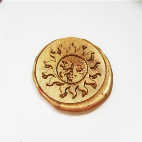 Seal Stamp-1pcs Round Sun,Moon & Star with Human Faces Metal Stamp/Wedding Wax Seal Stamp/Sealing Wax Stamp