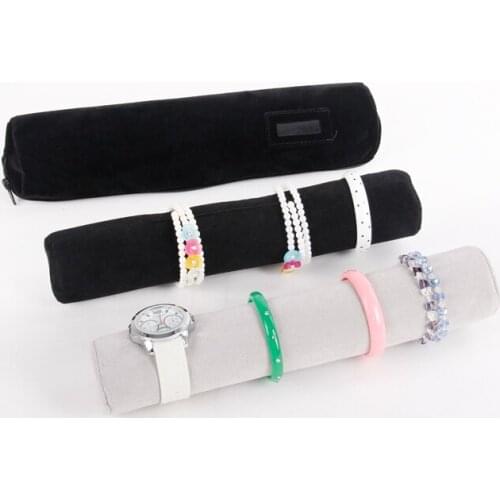 High Quality Velvet Jewelry Organizer Travel Roll Bag Portable Storage Case For Bangle Bracelet Watch Display Stand Holder Rack