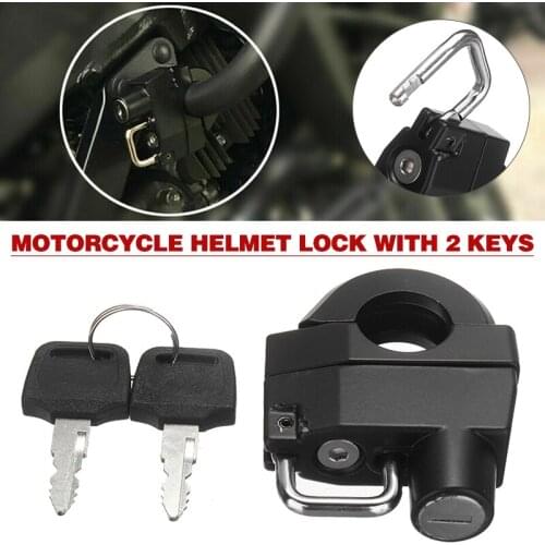 Motorcycle Helmet Lock Anti-Theft Aluminum Lock W/ Keys For 25mm Engine Crankcase Crash Handlebar Cycling Security