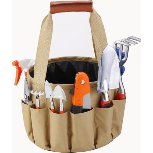 10PCS/Set Mini Garden Tools Set Metal Rake Gloves Pruner Fork Spade Shovel Trowel Knife Water Spray Bottle Set with Bucket Bag