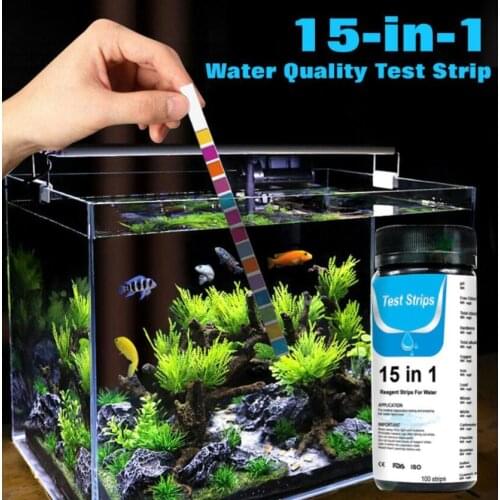 100PCS 7/14/15-in-1 Drinking Water Test Strip PH Bromine Nitrate Water Quality Test For Aquarium Fish Tank Pool Water Test Strip