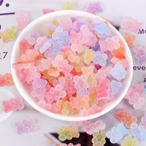 15Pcs/lot Candy Bear Material Kit 3D Resin Flat Cabochons Embellishment Craft Diy Hairpin accessories Scrapbook