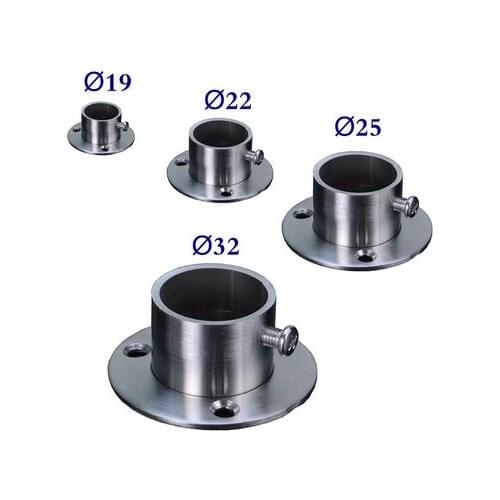 2PCS So strong stainless steel pipe support, closet clothes rail flange, fixed balcony drying base, furniture parts