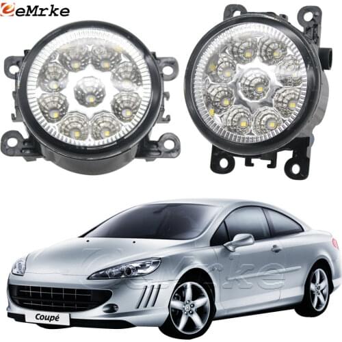 2PCS Car Styling 9-Pieces LED Fog Light Lamp for Peugeot 407 Coupe 6C 2005 2006 2007 2008 09 2010 H11 12V Halogen Fog Lights DRL