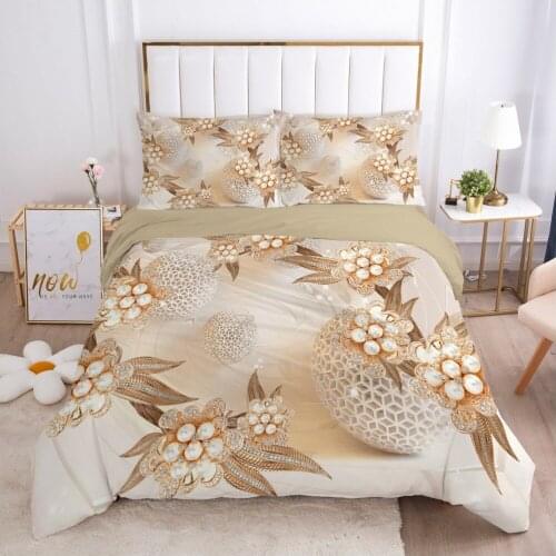 3D Duvet Cover 220x240cm SetFlower Designer Bedding Sets Nordic Covers 3Pcs Comforter Case Quilt Cover Home Textile