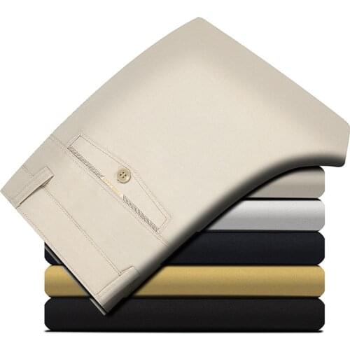 5 Colors 2021 New Spring Summer Thin Mens Casual Pants Slim Fashion Business Cotton Brand Male Trousers Classic Style