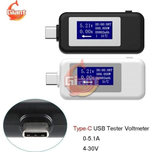 5V Type-C USB Tester LCD Digital Voltage Current Meter DC Voltmeter Ammeter Amp Volt Detector Timing Power Multimeter 12V 24V